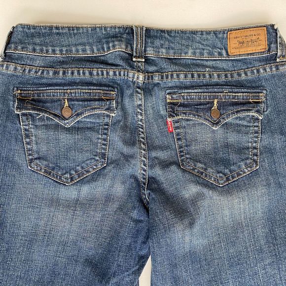 Levis 542 Flare Jeans Womens 18W/XL Blue Denim High Rise Flap Pockets - Picture 4 of 8